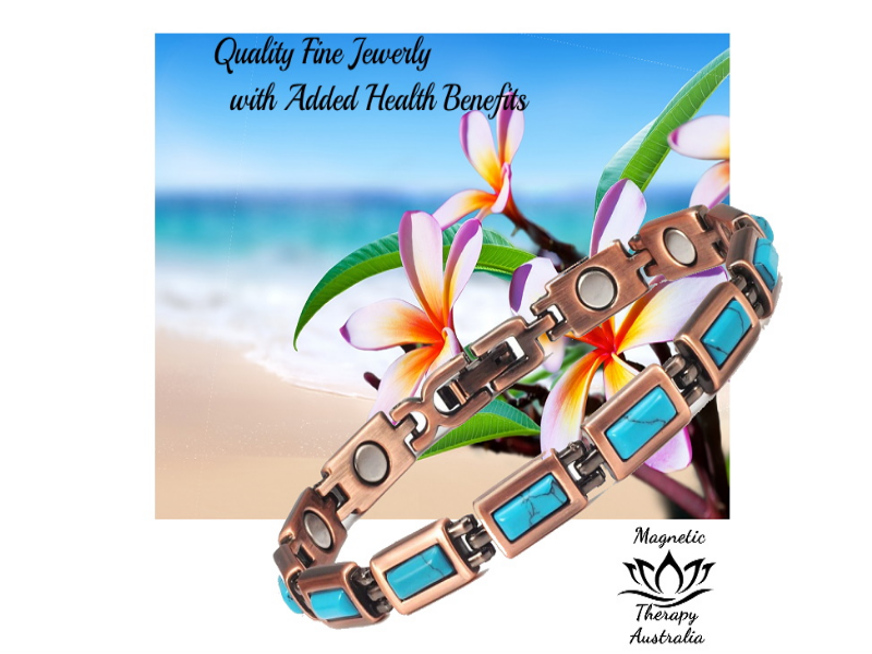 Magnetic Copper Blue Turquoise Bracelet