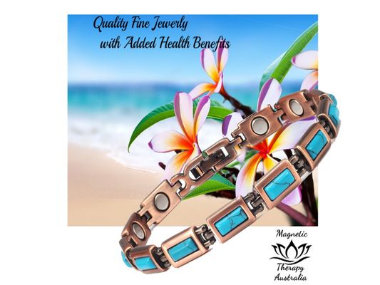 Magnetic Copper Blue Turquoise Bracelet