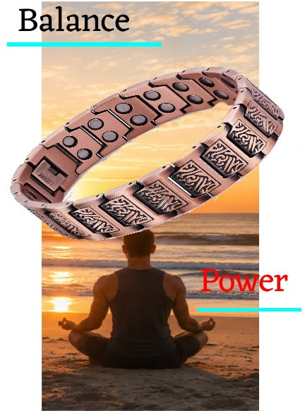 Men's Copper Magnetic Therapy Bracelet – Double Strength Magnets