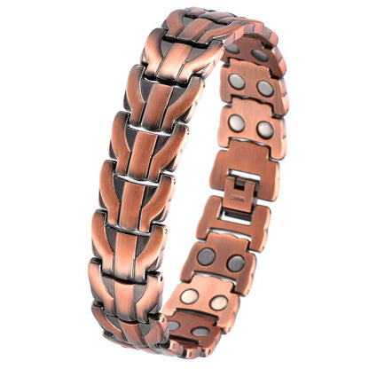 Pure Copper Dual Row Magnetic Therapy Bracelet Vintage Old Style
