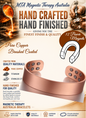 Hand Crafted Wide Band Red Copper Magnetic Therapy Bracelet - 12 Magnets
