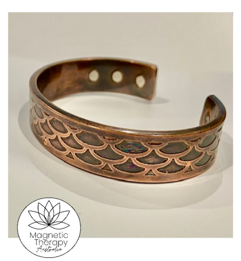 Men's Rustic Copper Magnetic Therapy Cuff Bracelet