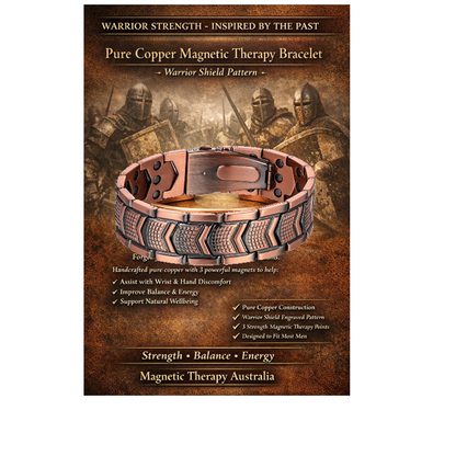 Pure Copper Bracelet for Men 3X Strength Magnetic Bracelets for Men-Premium Adjustable Fold-Over Clasp