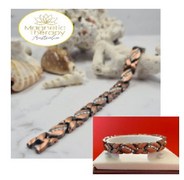 Ladies Fine Copper Magnetic Therapy Bracelet - Diamond Style Zirconia Inlay