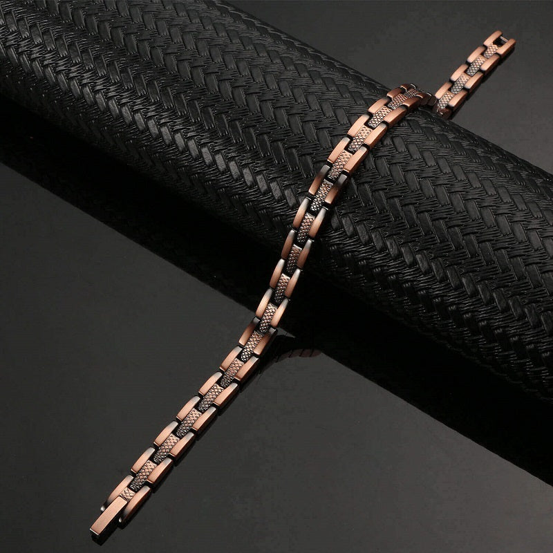 Striking 7mm Band Copper Magnetic Therapy Bracelet Better Balance