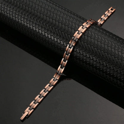 Striking 7mm Band Copper Magnetic Therapy Bracelet Better Balance