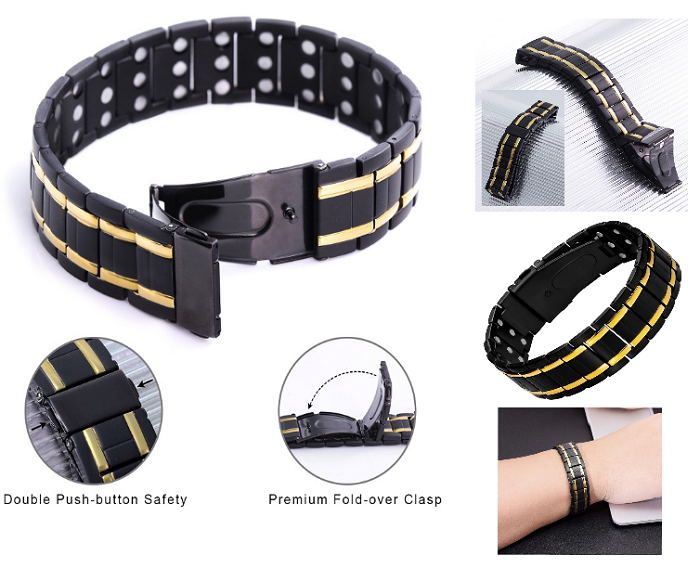 Men's Triple Strength Magnetic Therapy Bracelet- Stainless Steel