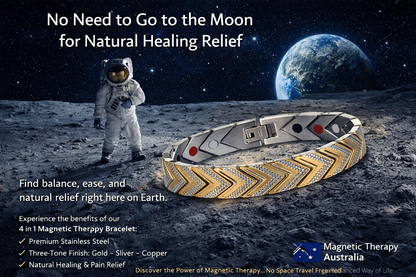 Magnetic 4 Element Health Balance Bracelet - 3 Tone Stainless Steel