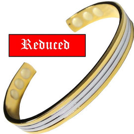 Magnetic Therapy Ladies Copper Cuff Bracelet Gold & Silver