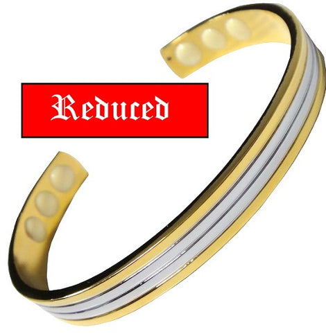 Magnetic Therapy Ladies Copper Cuff Bracelet Gold & Silver