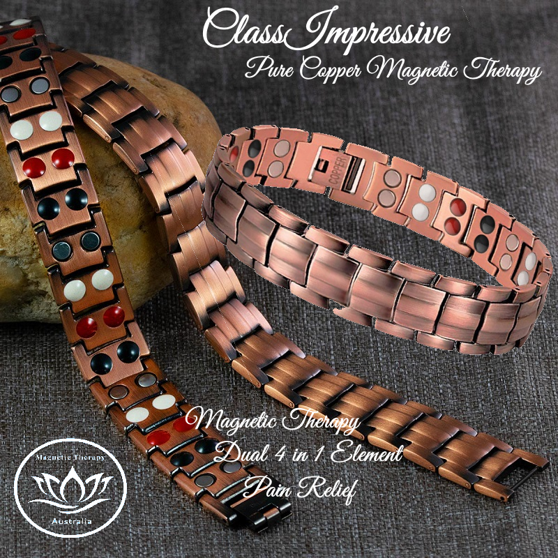 Impressive Copper Magnetic Therapy 2 Row Advanced 4 in 1 Element Bracelet