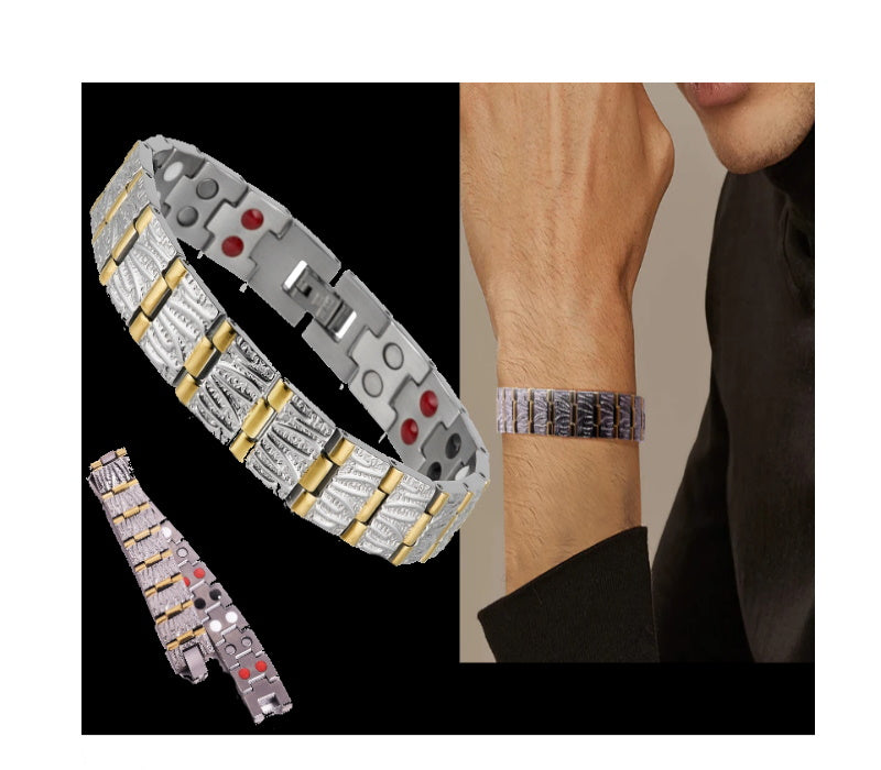 Advanced Double Strength 4 Element Magnetic Therapy Titanium Bracelet