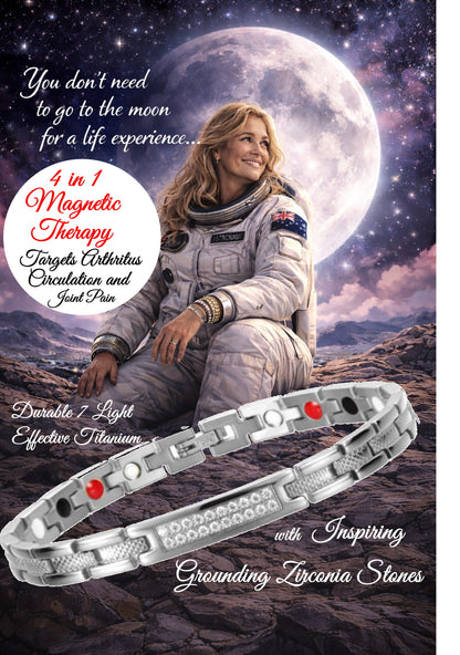 Silver Titanium Magnetic Therapy Silver Bracelet Inspiring Zirconia Stones