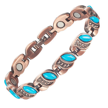 Magnetic Copper Therapy Bracelet Turquoise Stone