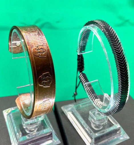 Magnetic Therapy Copper Bracelet - Buddha Peace Bangle 2 for 1