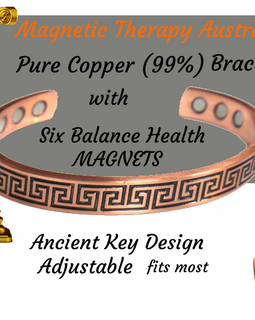 Greek Key Symbol Therapeutic Copper Magnetic Cuff Bracelet - Unisex