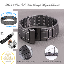 Men's Triple Strength Advanced Rare Earth Magnetic Bracelet, Grey