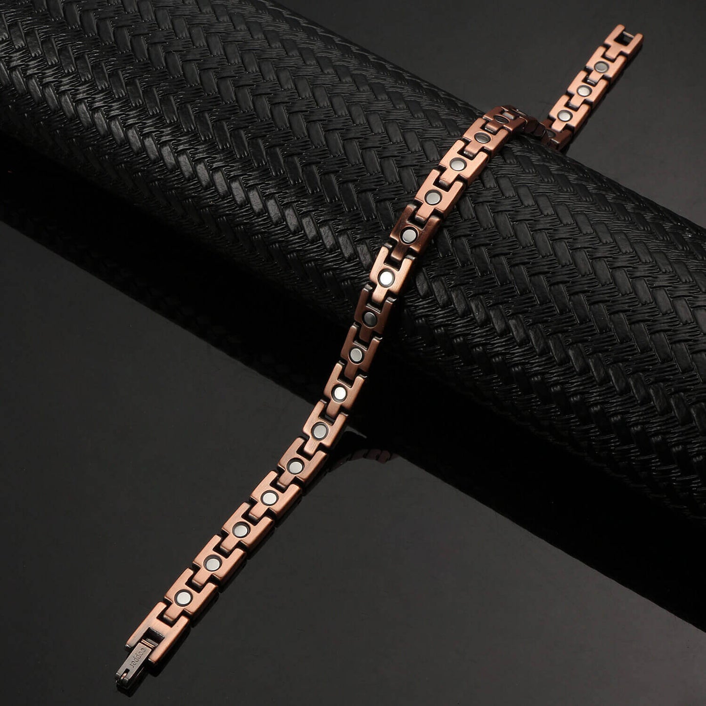 Striking 7mm Band Copper Magnetic Therapy Bracelet Better Balance