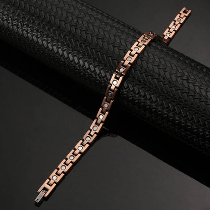 Striking 7mm Band Copper Magnetic Therapy Bracelet Better Balance