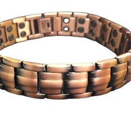 Mans 99.9% Solid Copper Magnetic PLUS Therapy Health Bracelet