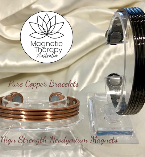 Copper Cuff Magnetic Therapy Power Bracelet in Black or Natural Colour