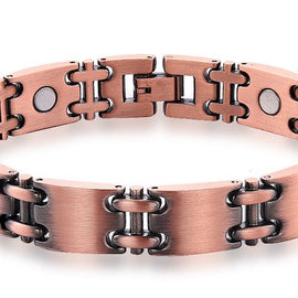 Bracelet Magnetic Therapy - Toned Copper Black Oil Coating Protection