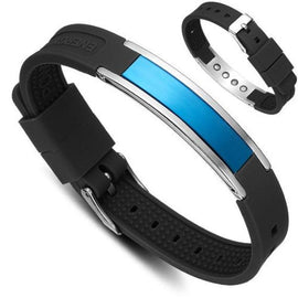 Sports Silicone Bracelet Fashion Functional & Magnetic Therapy - Blue