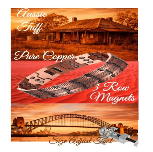 Chevron Woven Copper Magnetic Bracelet - Size Adjust Tool Provided