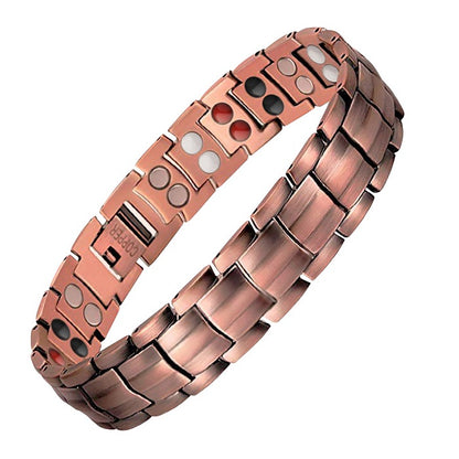 Impressive Copper Magnetic Therapy 2 Row Advanced 4 in 1 Element Bracelet