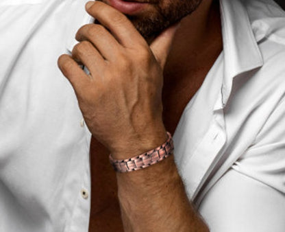 Impressive Copper Magnetic Therapy 2 Row Advanced 4 in 1 Element Bracelet
