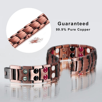Impressive Copper Magnetic Therapy 2 Row Advanced 4 in 1 Element Bracelet