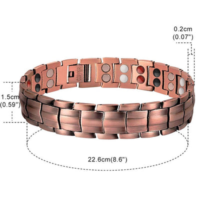 Impressive Copper Magnetic Therapy 2 Row Advanced 4 in 1 Element Bracelet