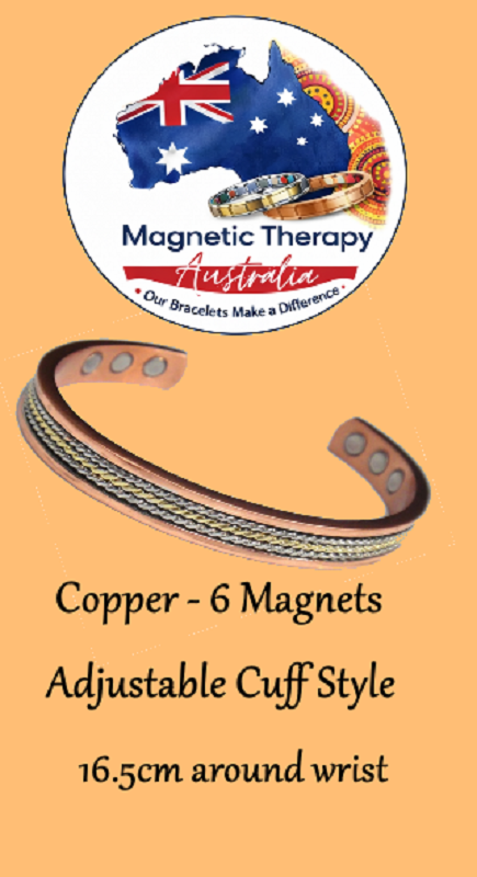 Magnetic Copper Twist Inlay Cuff Bracelet