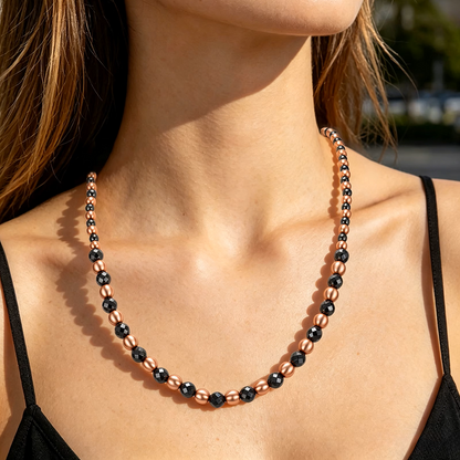 Handcrafted Copper & Black Magnetic Hematite Necklace