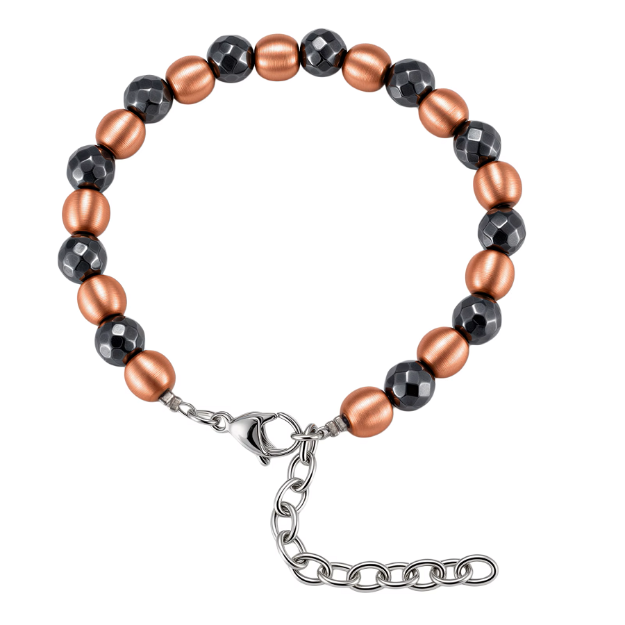 Handcrafted Copper & Black Magnetic Hematite Bracelet