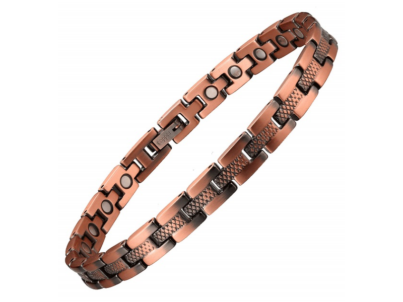Striking 7mm Band Copper Magnetic Therapy Bracelet Better Balance