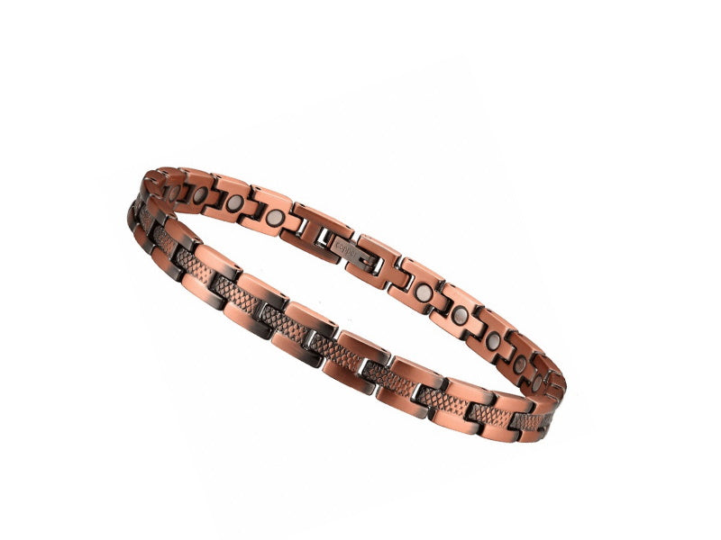 Striking 7mm Band Copper Magnetic Therapy Bracelet Better Balance
