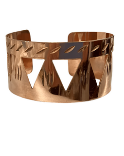 Copper Cup Ladies Wristband, Cut Out Pyramid Design