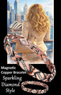 Finely Finished Hand crafted Copper Therapy Magnetic Bracelet - Zirconia Inlay