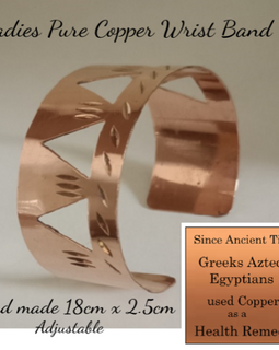 Copper Cup Ladies Wristband, Cut Out Pyramid Design