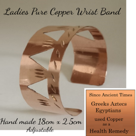 Copper Cup Ladies Wristband, Cut Out Pyramid Design