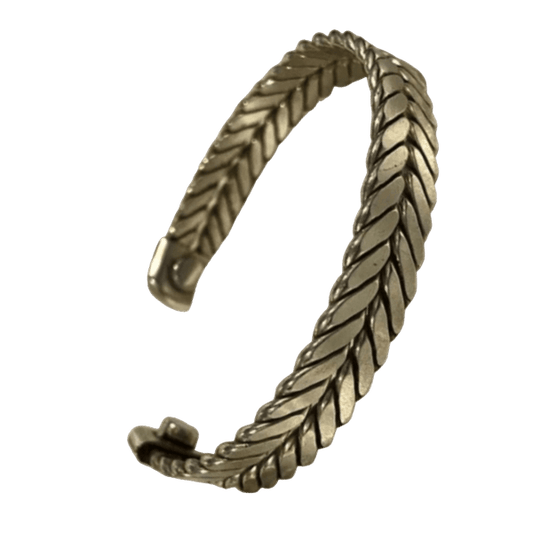 Fern Copper Silver-Coated Cuff Magnetic Bracelet