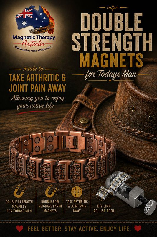 Men's Copper Band Magnetic Therapy Bracelet – Double Strength Magnets