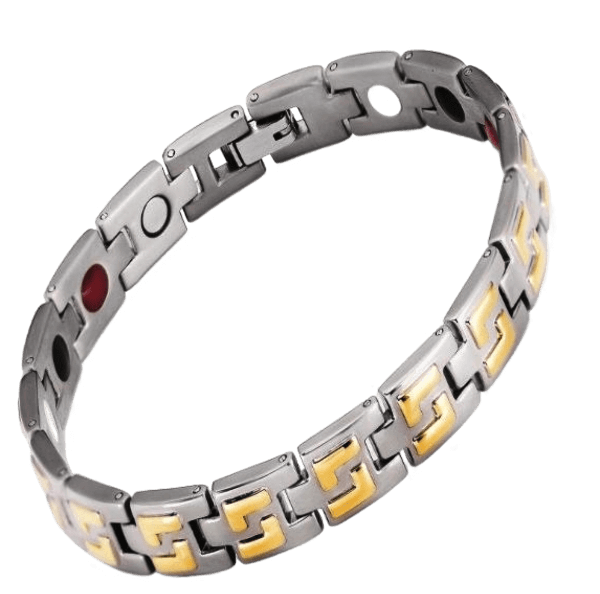 Titanium Silver & Gold 4-in-1 Element Magnetic Bracelet