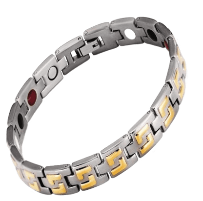 Titanium Silver & Gold 4-in-1 Element Magnetic Bracelet