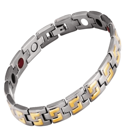 Titanium Silver & Gold 4-in-1 Element Magnetic Bracelet