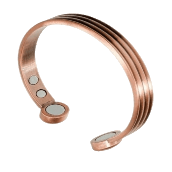 Pure Copper Cuff with copper-lined grooves