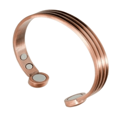 Pure Copper Cuff with copper-lined grooves