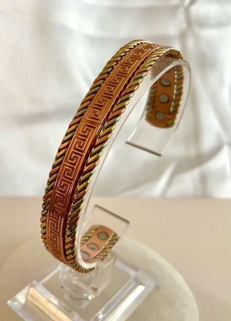 Pure Copper Greek Key Magnetic Therapy Bracelet
