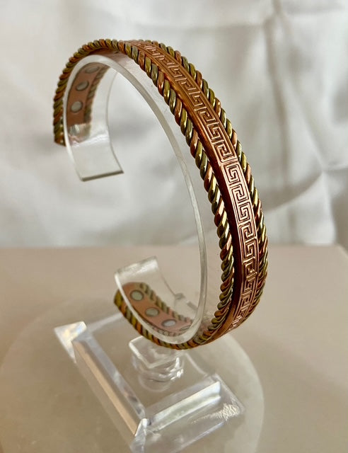 Pure Copper Greek Key Magnetic Therapy Bracelet